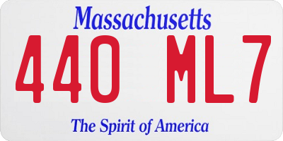 MA license plate 440ML7