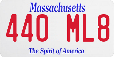MA license plate 440ML8