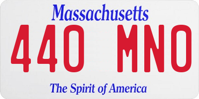 MA license plate 440MN0