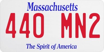 MA license plate 440MN2