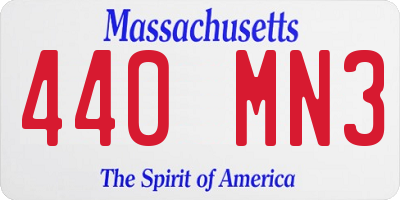 MA license plate 440MN3