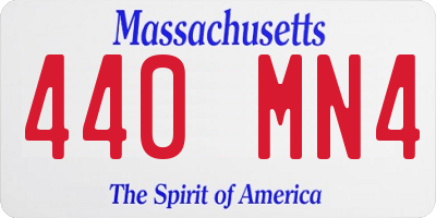 MA license plate 440MN4