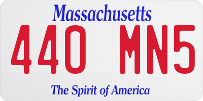 MA license plate 440MN5