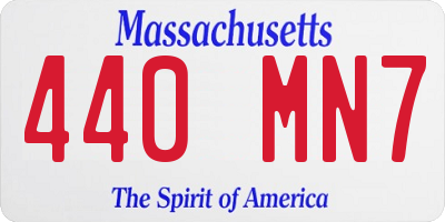 MA license plate 440MN7