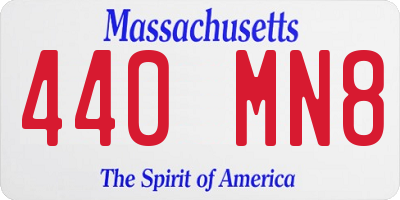 MA license plate 440MN8