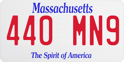 MA license plate 440MN9