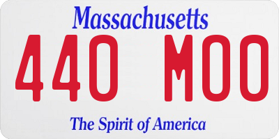 MA license plate 440MO0
