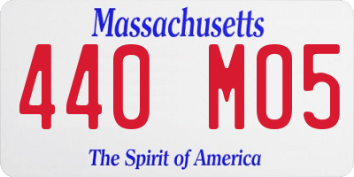 MA license plate 440MO5