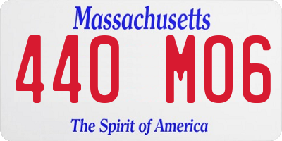 MA license plate 440MO6