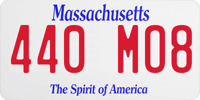 MA license plate 440MO8