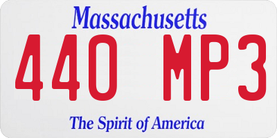 MA license plate 440MP3