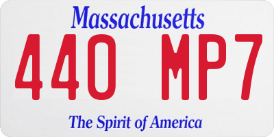 MA license plate 440MP7