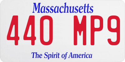 MA license plate 440MP9