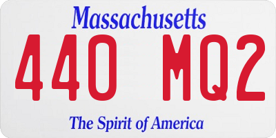 MA license plate 440MQ2