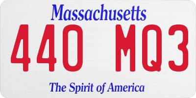 MA license plate 440MQ3