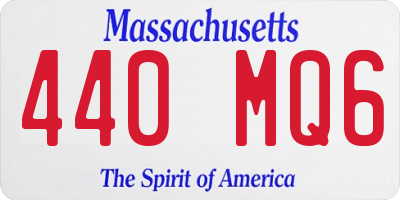 MA license plate 440MQ6