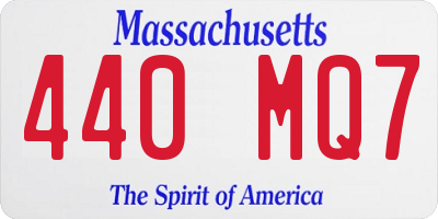 MA license plate 440MQ7