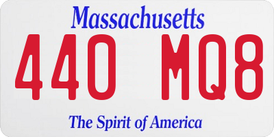 MA license plate 440MQ8