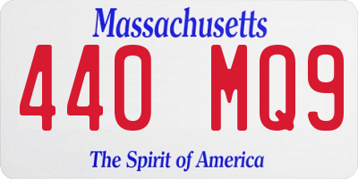 MA license plate 440MQ9