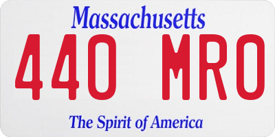 MA license plate 440MR0