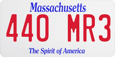 MA license plate 440MR3