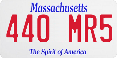 MA license plate 440MR5