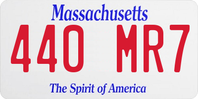MA license plate 440MR7