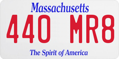 MA license plate 440MR8
