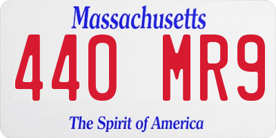 MA license plate 440MR9