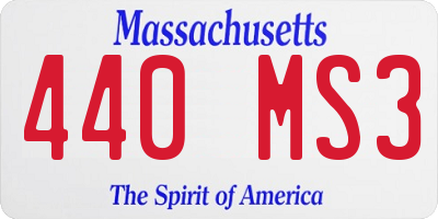 MA license plate 440MS3