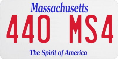 MA license plate 440MS4