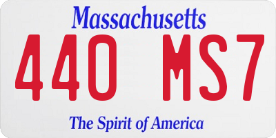 MA license plate 440MS7