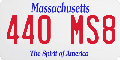 MA license plate 440MS8