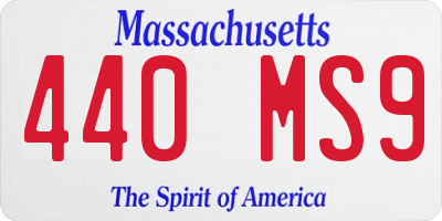 MA license plate 440MS9