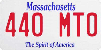 MA license plate 440MT0