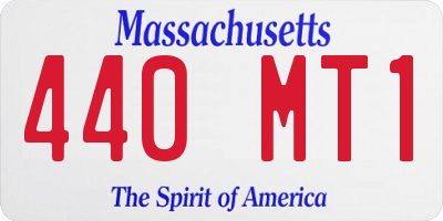 MA license plate 440MT1