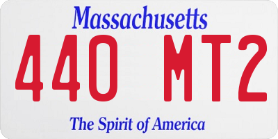 MA license plate 440MT2