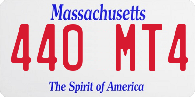 MA license plate 440MT4