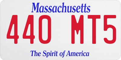 MA license plate 440MT5