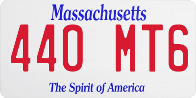 MA license plate 440MT6