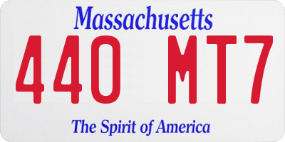 MA license plate 440MT7