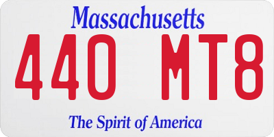 MA license plate 440MT8