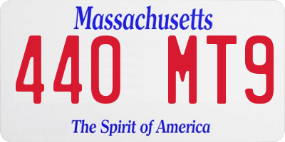 MA license plate 440MT9
