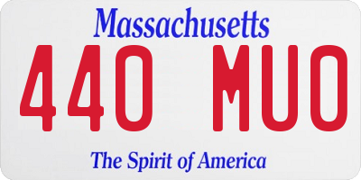 MA license plate 440MU0