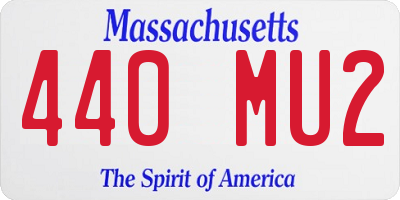 MA license plate 440MU2