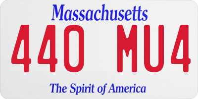 MA license plate 440MU4