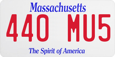 MA license plate 440MU5