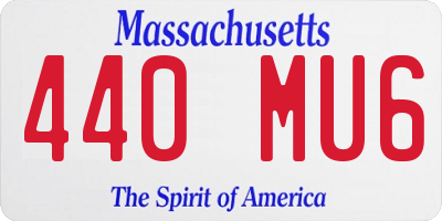 MA license plate 440MU6