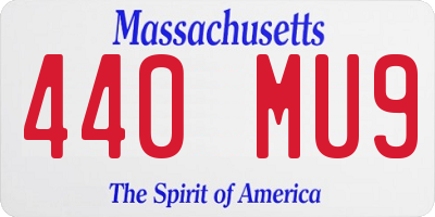MA license plate 440MU9