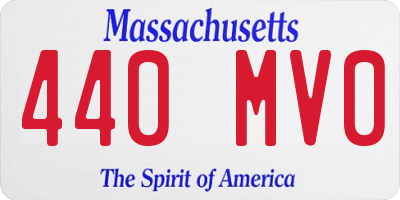MA license plate 440MV0